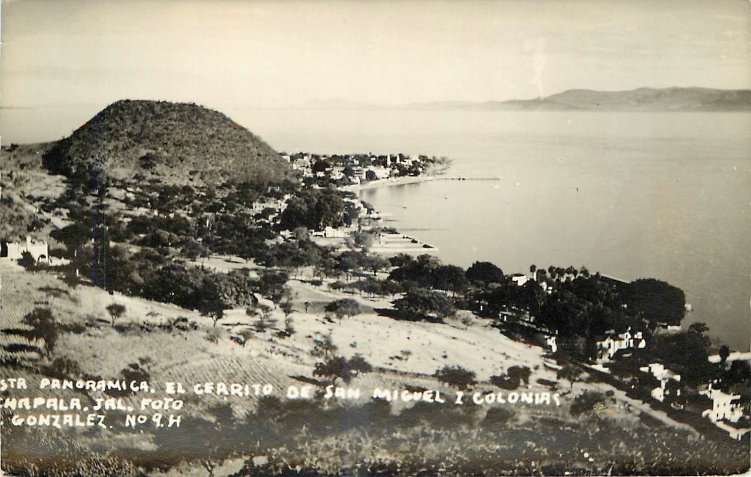 RPPC Chapala, Jalisco - El Cerrito San Miguel & Lake - Foto Gonzalez Mexico