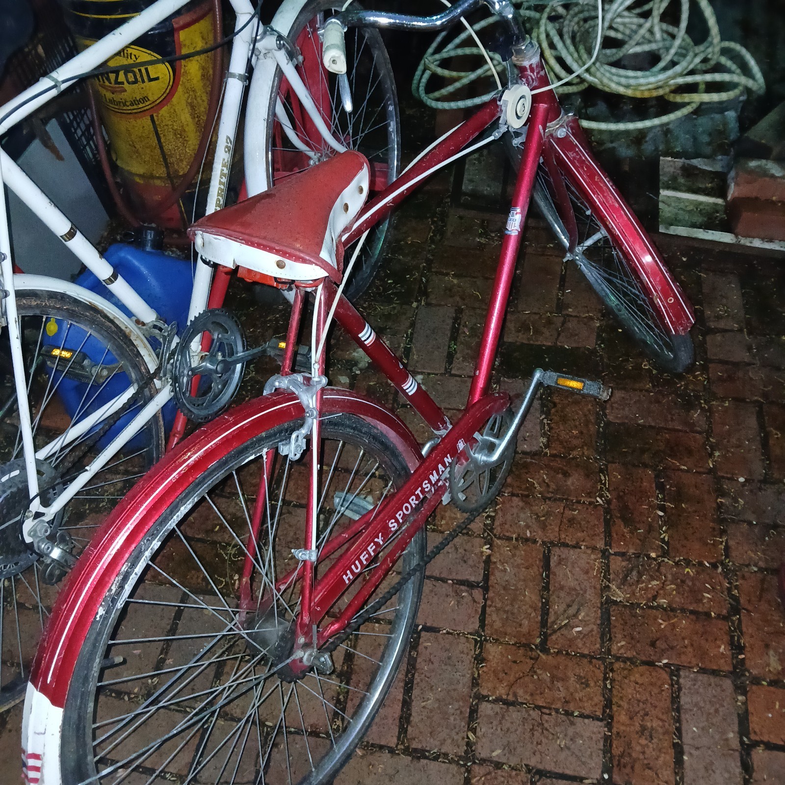 Huffy Bicycle Sports Man 1965 Sears 3 speed Very Nice Beautiful Red N White Boys