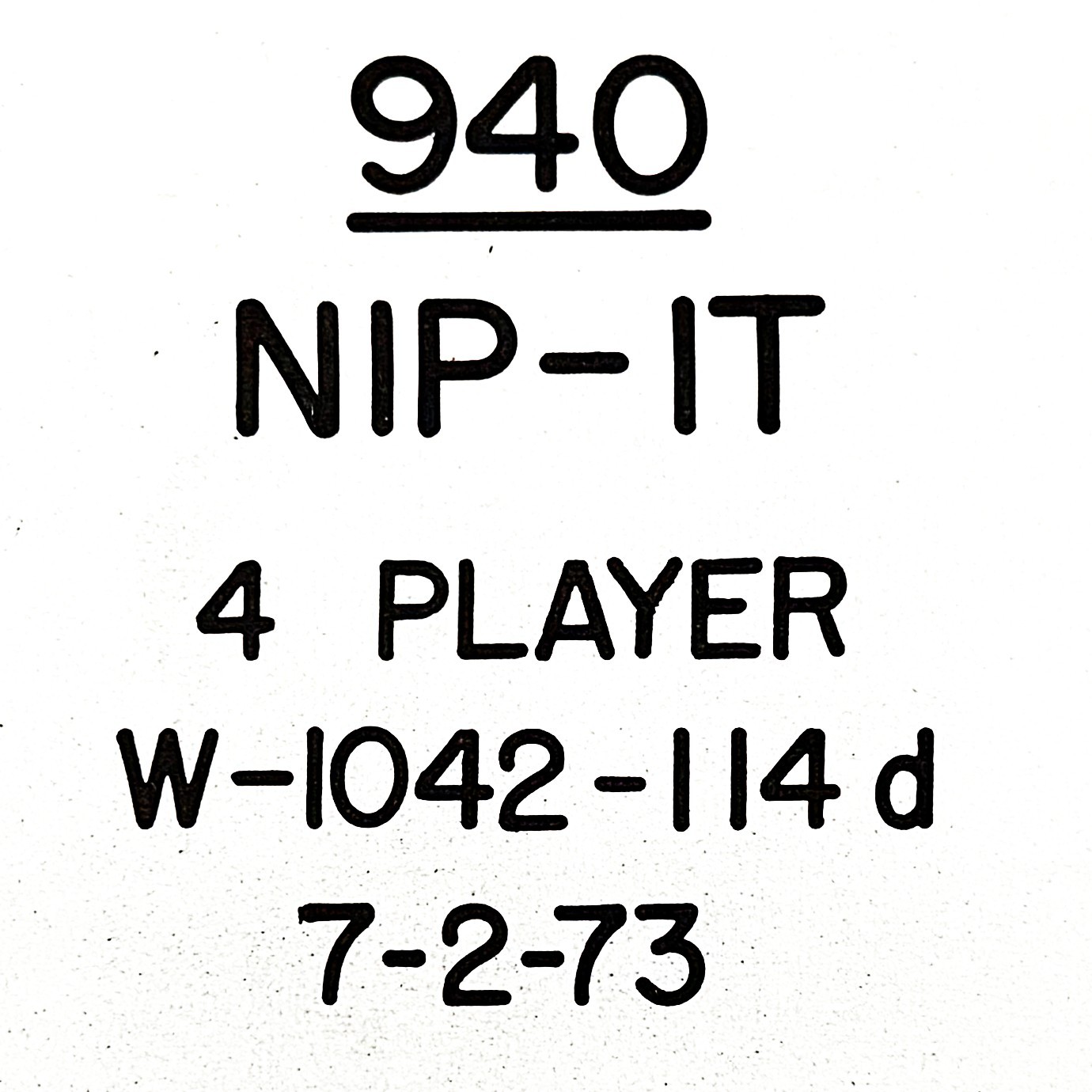 Bally Nip-It Pinball Machine Game Manual Schematics ORIGINAL