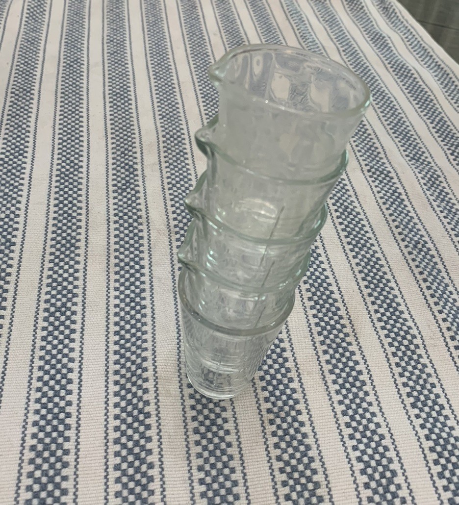Vintage Pharmaceutical Dose Glass 1.5oz With Pure Spout / bartending jigger 