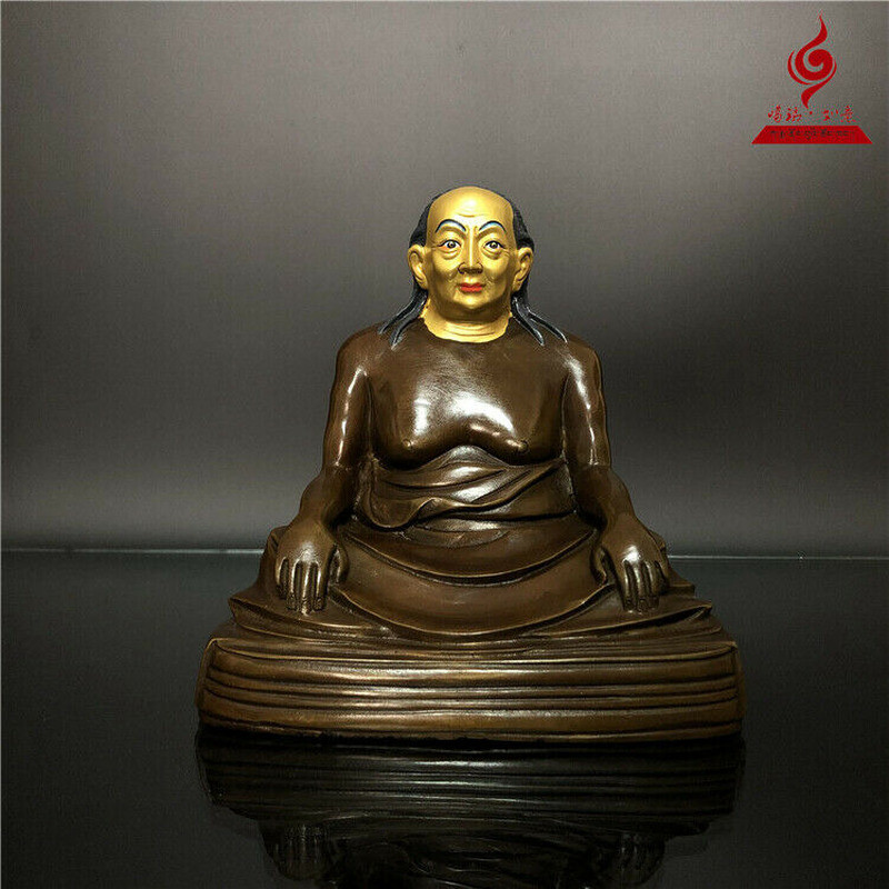 6'' Tibet Dilgo Khyentse Rinpoche Copper Statue 15cm Tall