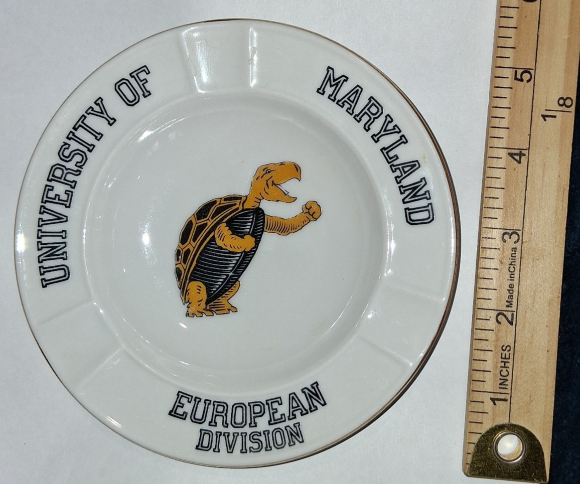 Vtg University of Maryland European Division Thomas Germany Porcelain Ashtray