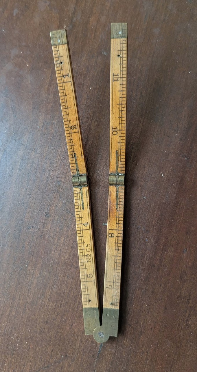 C-S Co Vintage #65 Wooden Folding Ruler