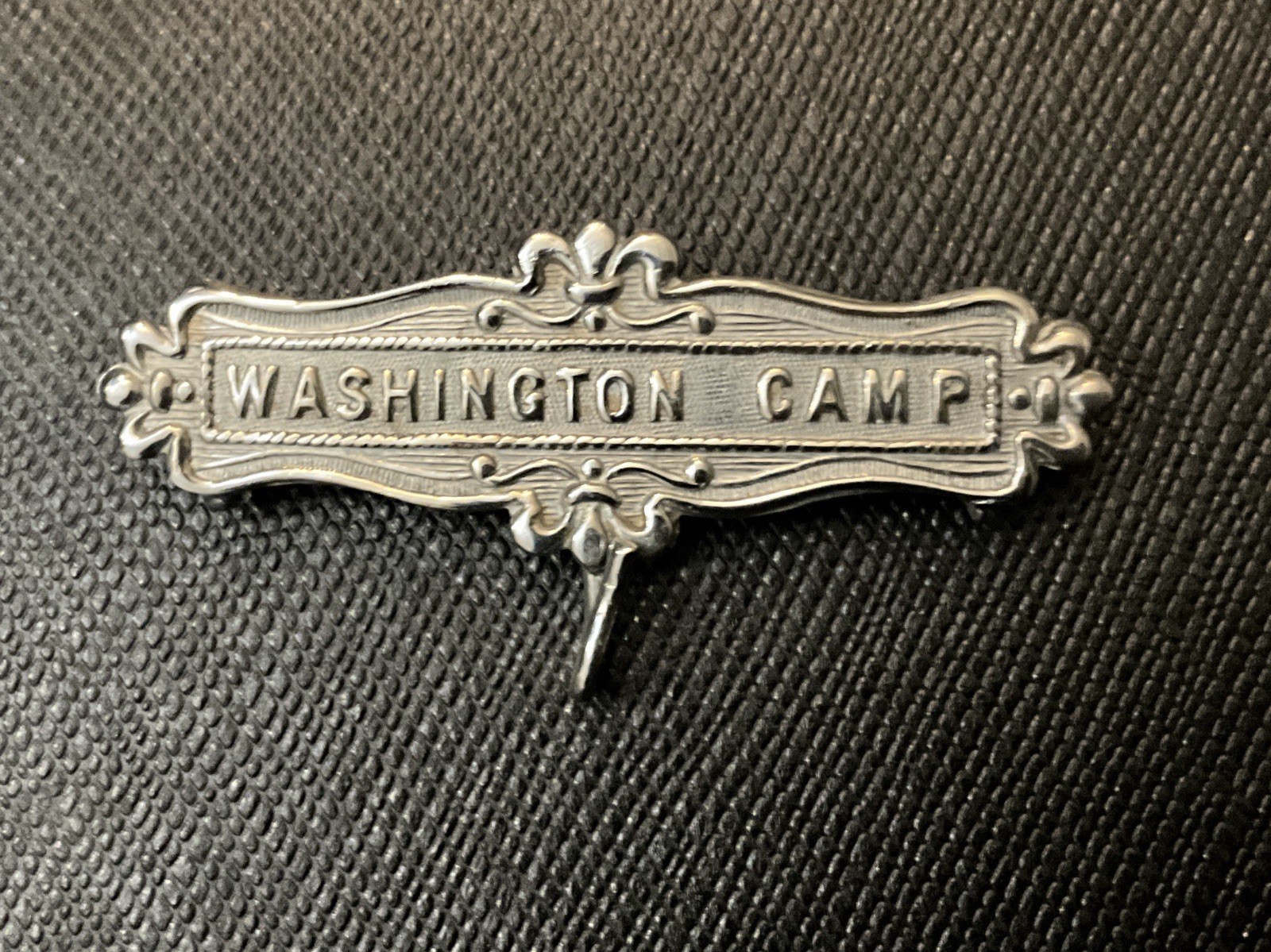 Antique Washington Camp Pin Pat. 1910 Vintage Fraternal Lodge Badge Pin