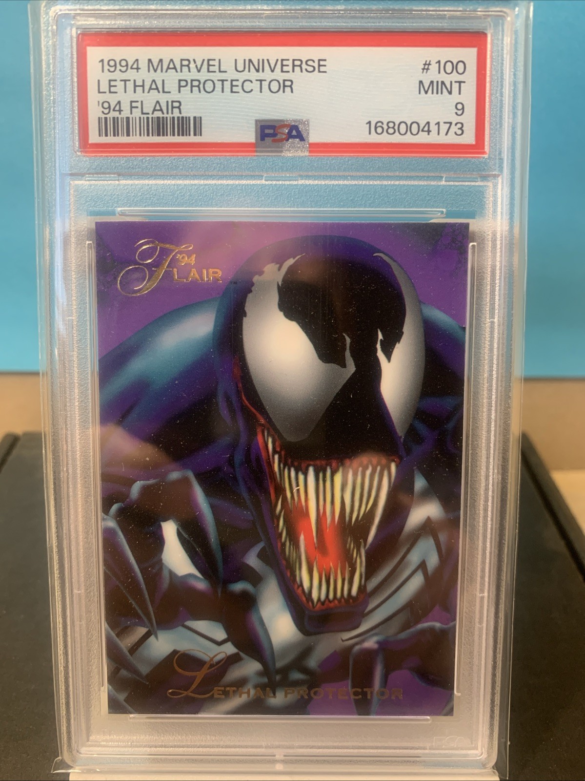 (PSA 9) VENOM 1994 MARVEL UNIVERSE LETHAL #100 PROTECTOR ‘94 FLAIR