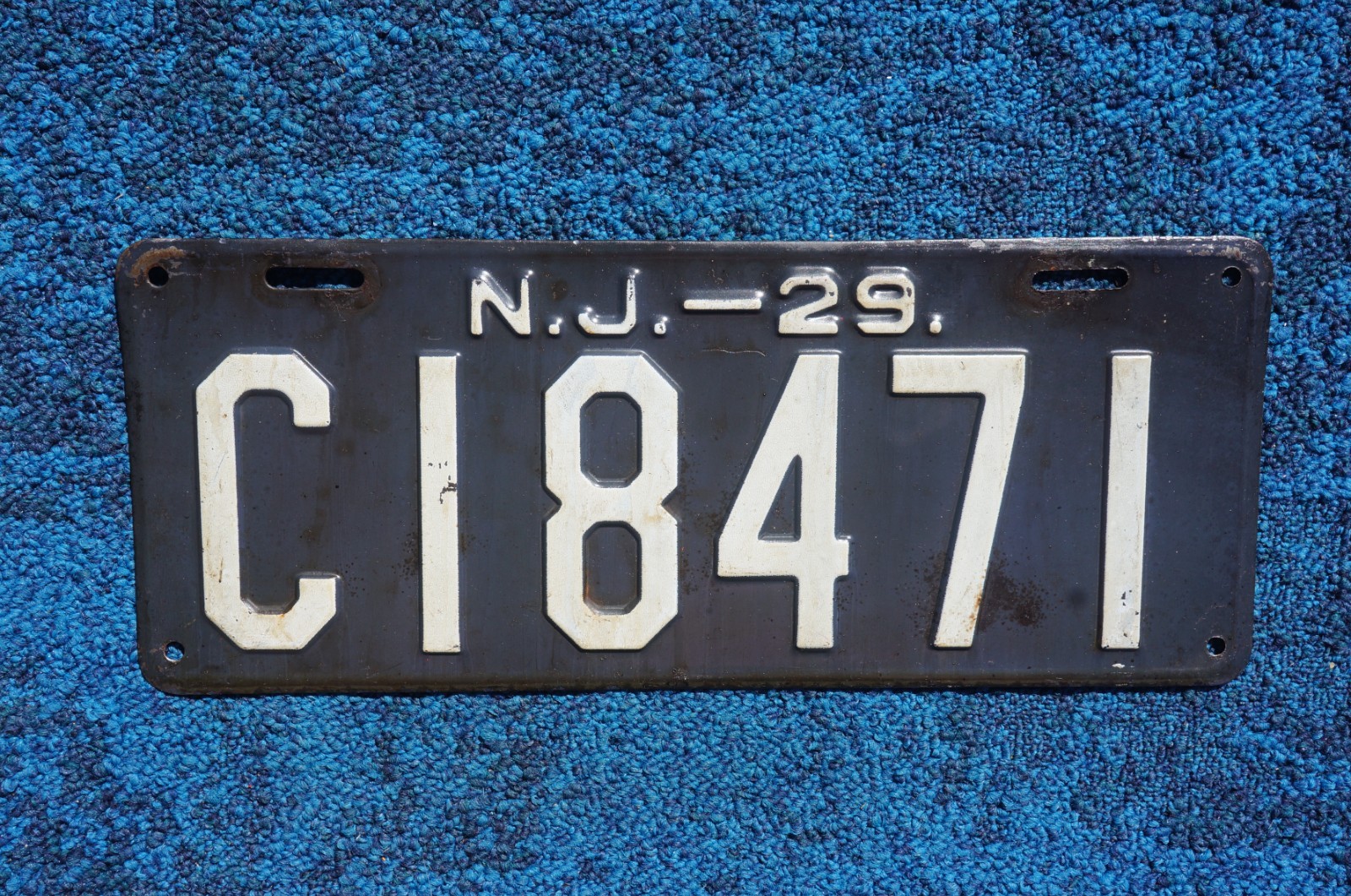 1929 NEW JERSEY License Plate