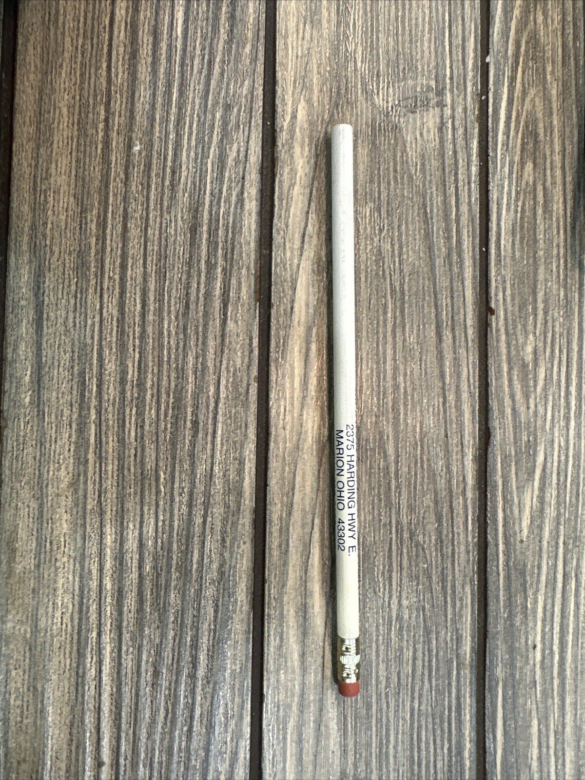 Vintage White Pencil Marion Ohio Senior Center