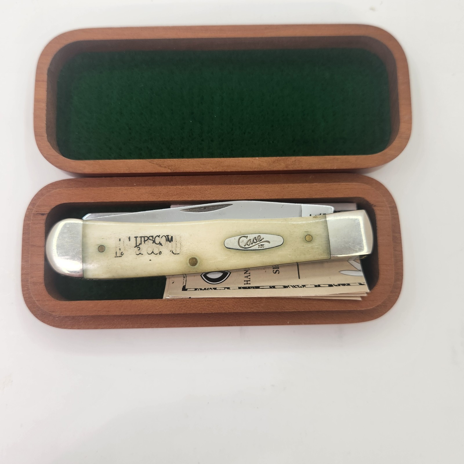 Case XX 2005 HG Lipscomb Trapper Knife 6254 SS Bone Wooden Box Complete SFO