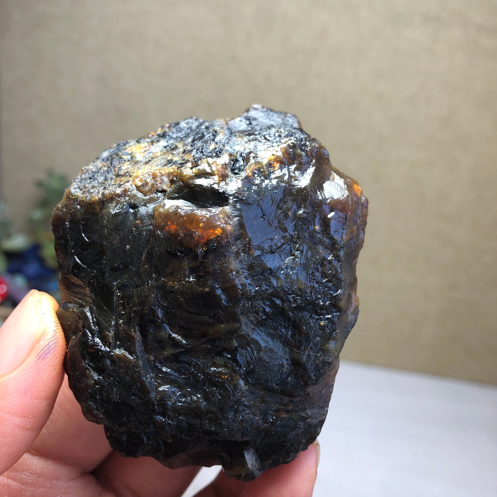 Superlight Natural Original amber rough semitransparent bulk gemstone 59g A5917
