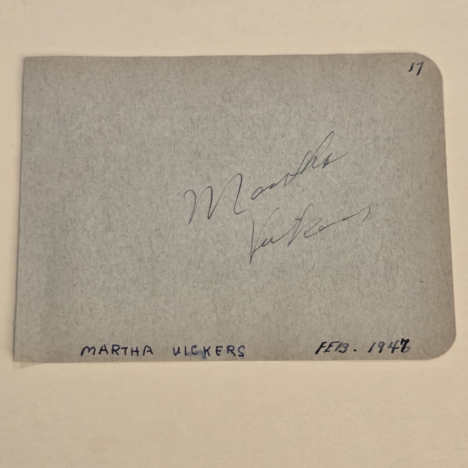Martha Vickers Signed Actress The Big Sleep Autograph Auto Hollywood Rare 1