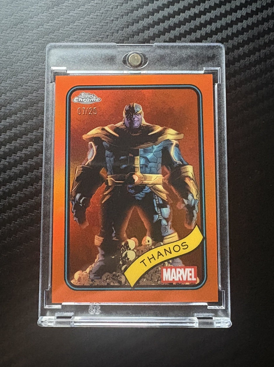 2025 Topps Chrome Marvel THANOS True Orange Refractor 07/25 - NEW MOVIE