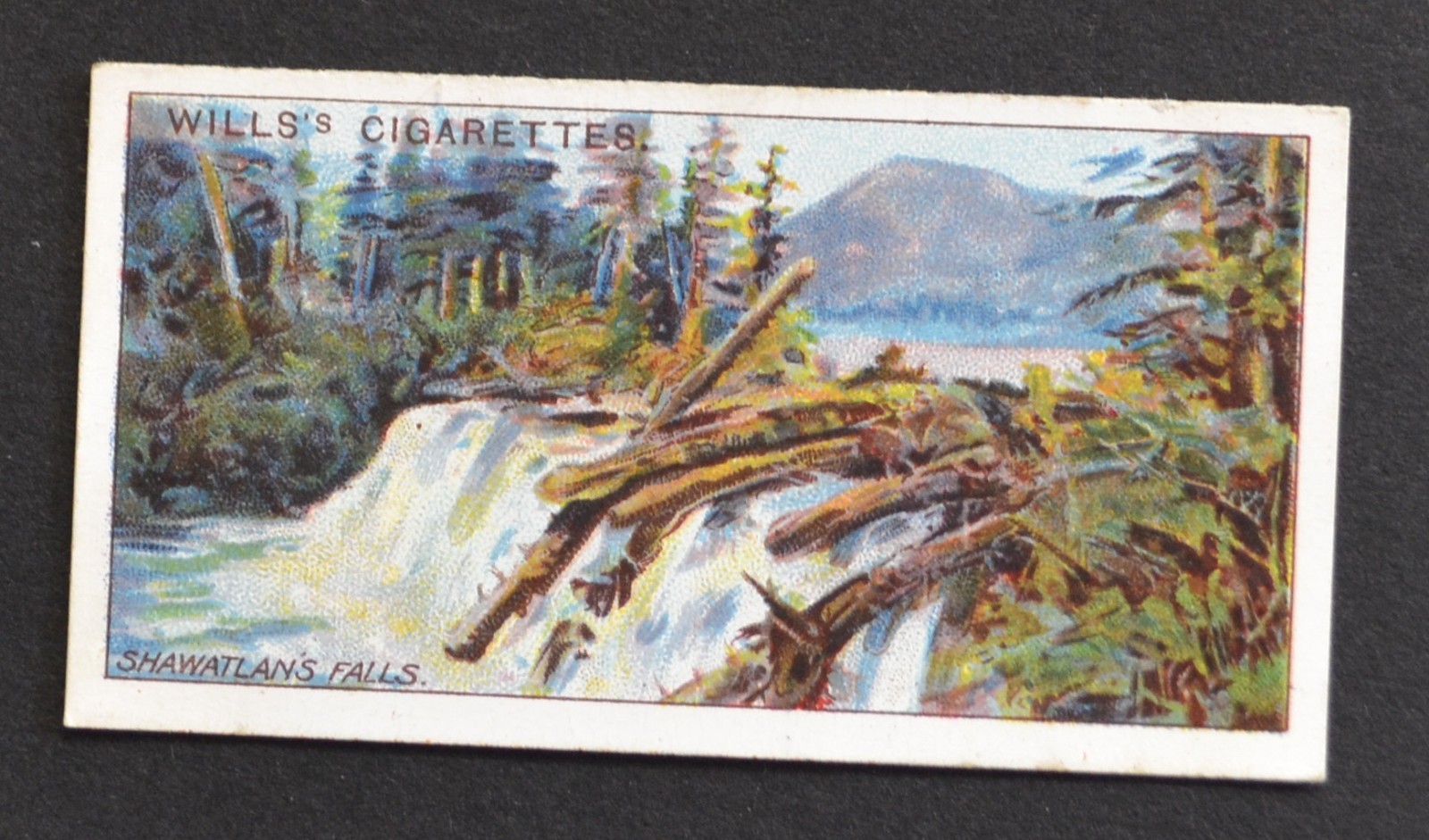 1914 Wills\'s Overseas Dominions Canada Cigarette Card 18 Shawatlans Lake & Falls