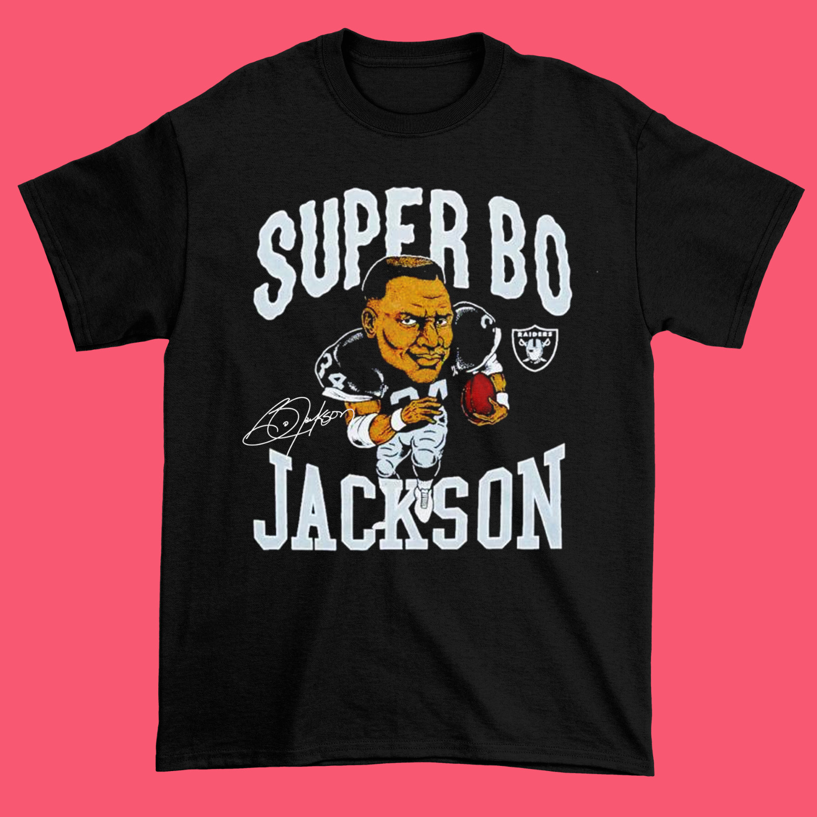 New Bo Jackson Signature For Fans Cotton Black All Size Men Women Shirt NP112