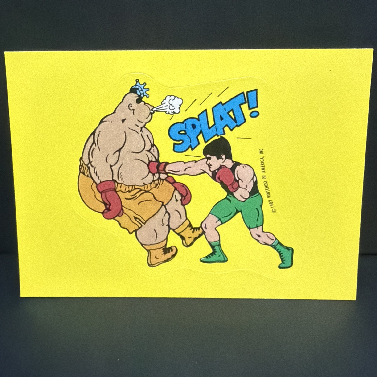 1989 Topps Nintendo Sticker #25 - Punch Out, Little Mac, King Hippo, 