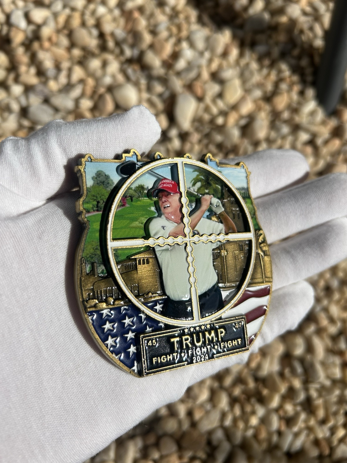 3” Donald Trump Attempted Assassination Challenge Coin  MAGA - Serialized Of 100