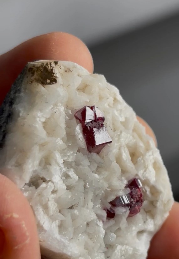 Intense Cherry-Red Cinnabar on Dolomite Matrix – Tongren Mine, China