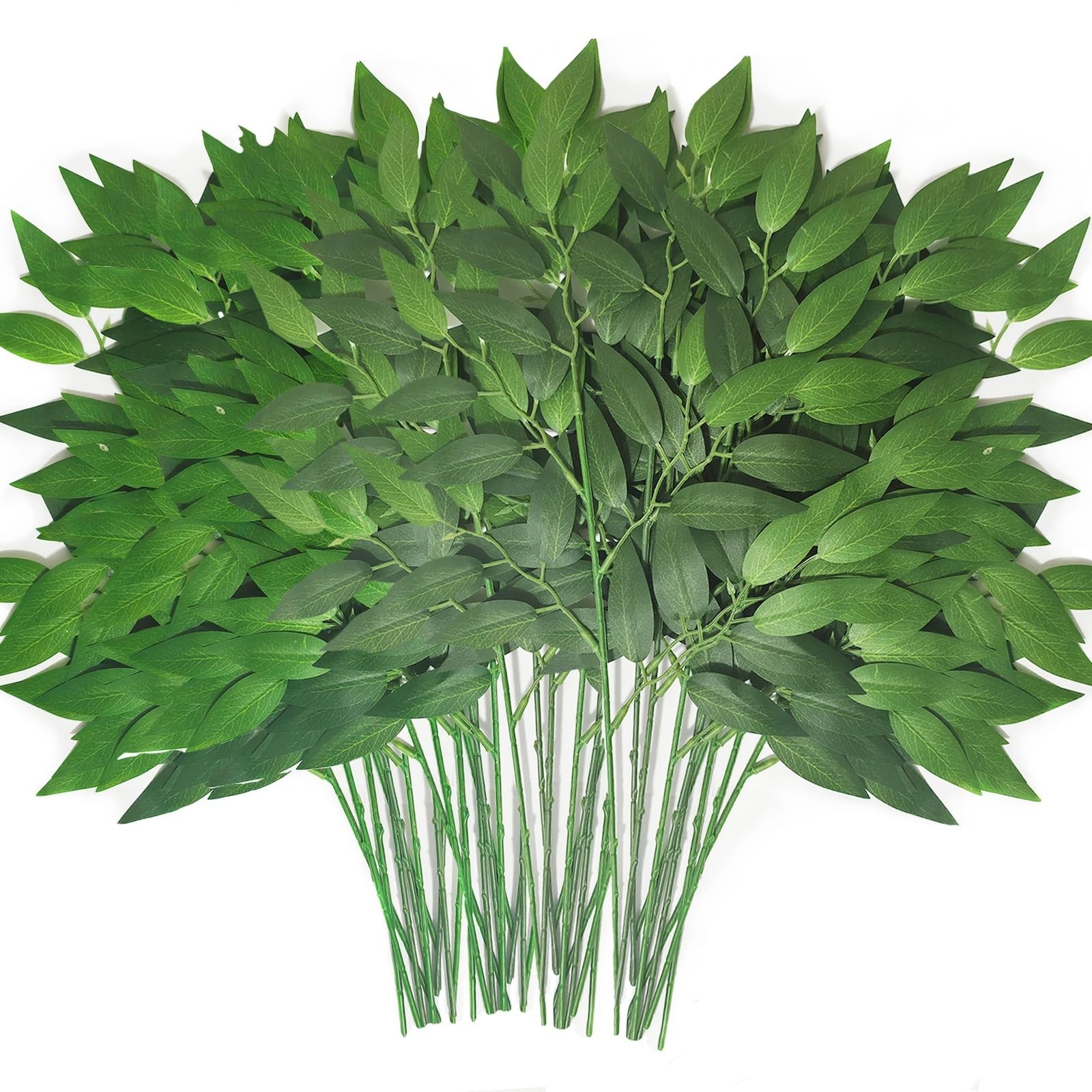 FUNORNAM 100Pcs Italian Ruscus Greenery Stems 18\