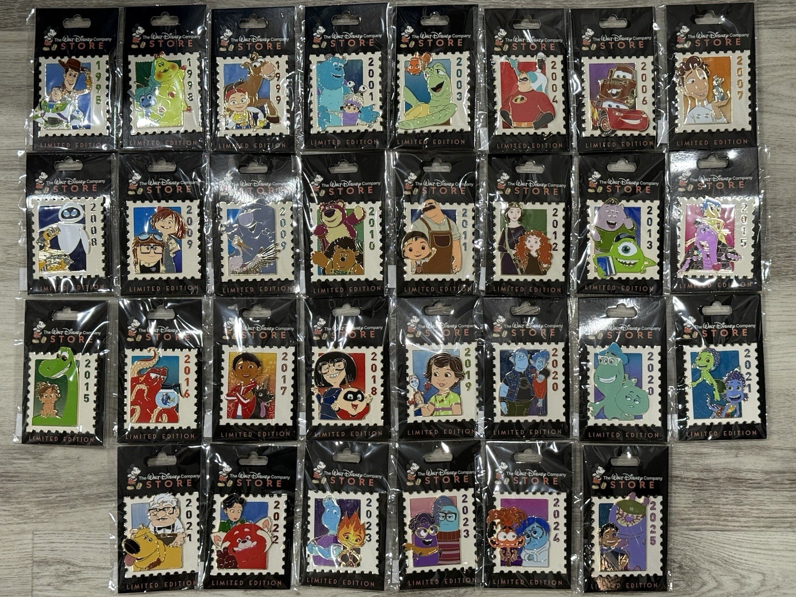 2026 Disney D23 WDCS The Ultimate Pixar Stamp Pins Complete Set LE 500