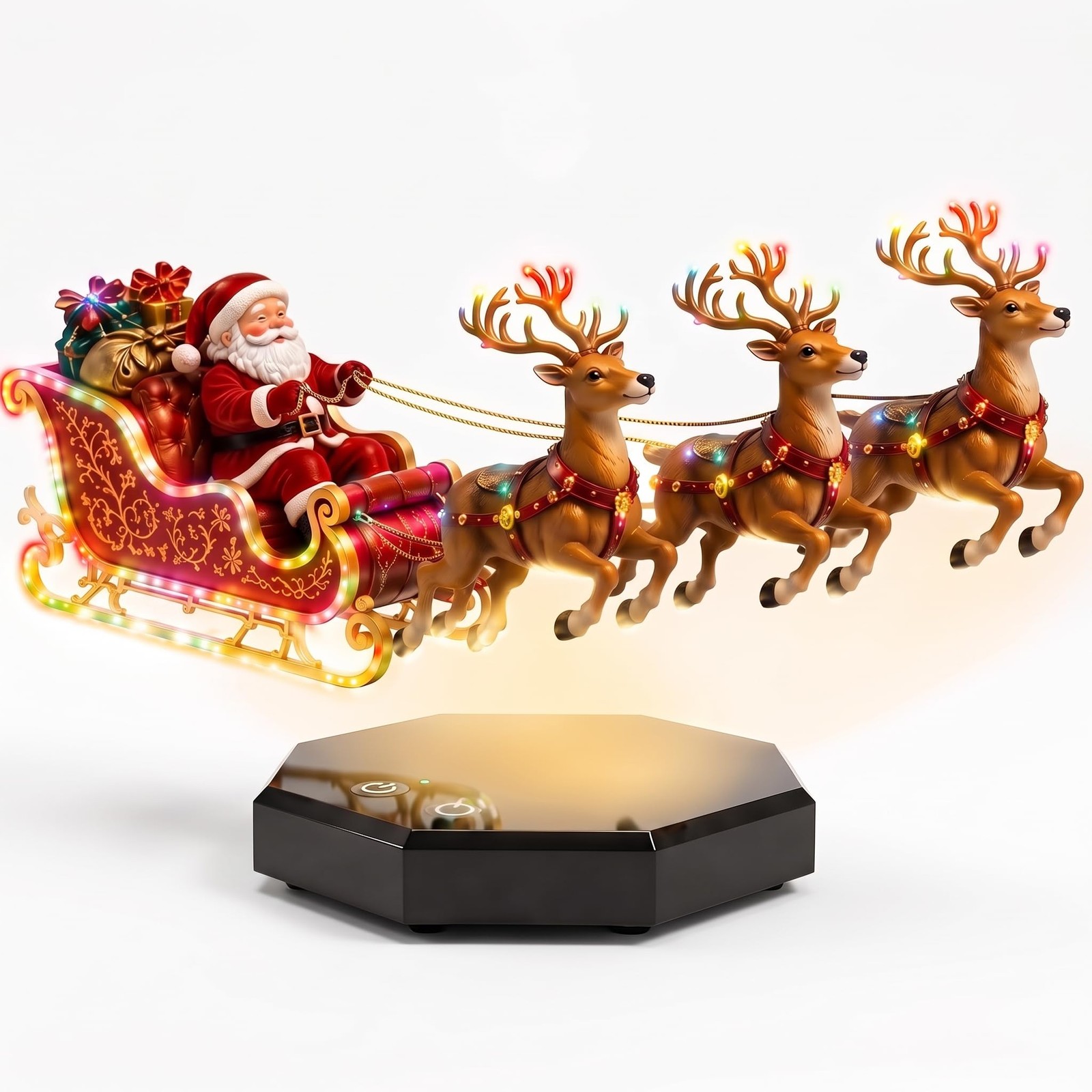 Floating Santa Sleigh,Magnetic Levitation Santa's Flying Sleigh Ornament