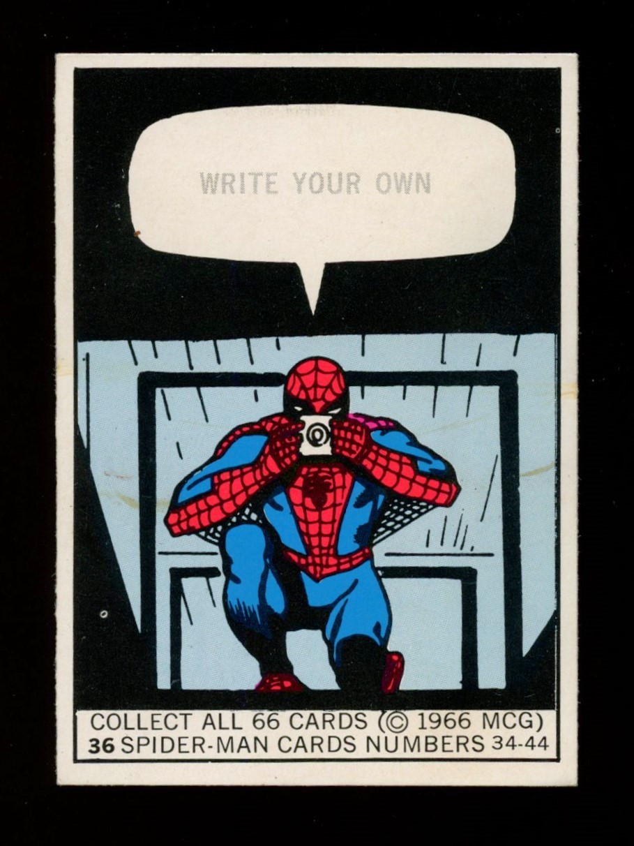 1966 Donruss Marvel Super Heroes Spider Man #36 -Write Your Own-