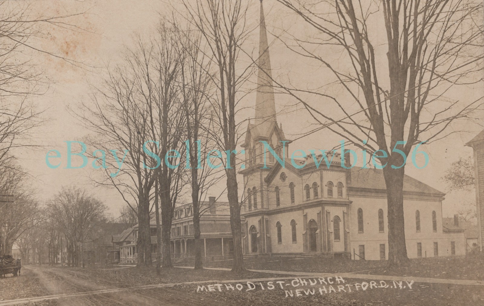 New Hartford NY - METHODIST CHURCH - RPPC Postcard Oneida County nr Utica