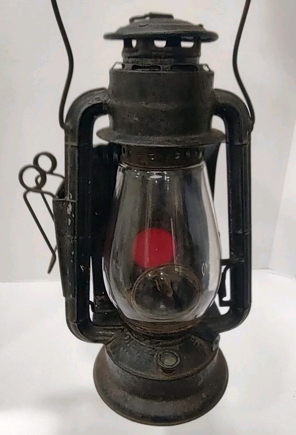 Antique Dietz Junior Wagon Lamp Buggy Carriage Lantern Red Bullseye 1914-1915