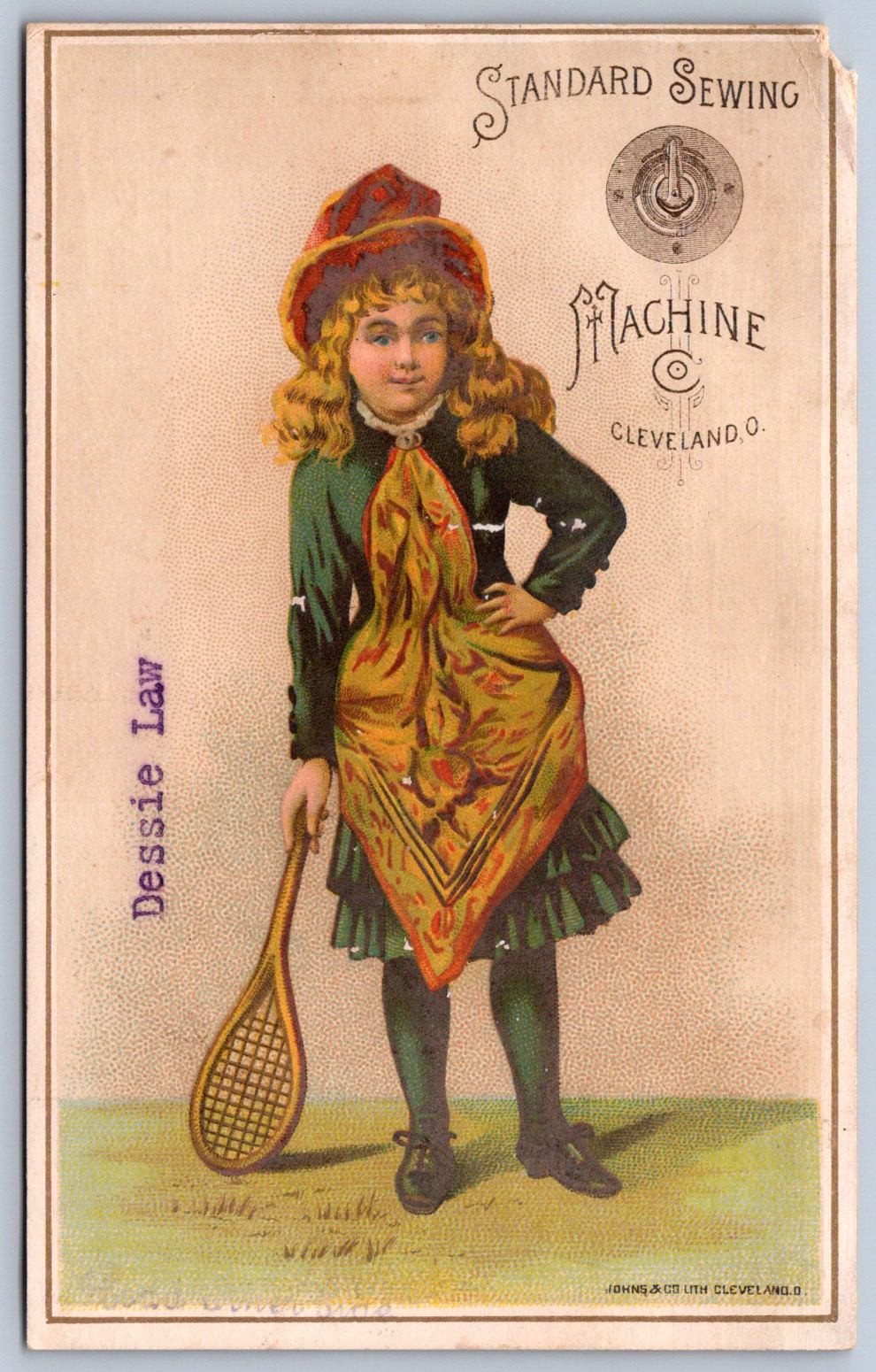 K21/ Victorian Trade Card c1890 Wheeling West Virginia Sewing Machine 403
