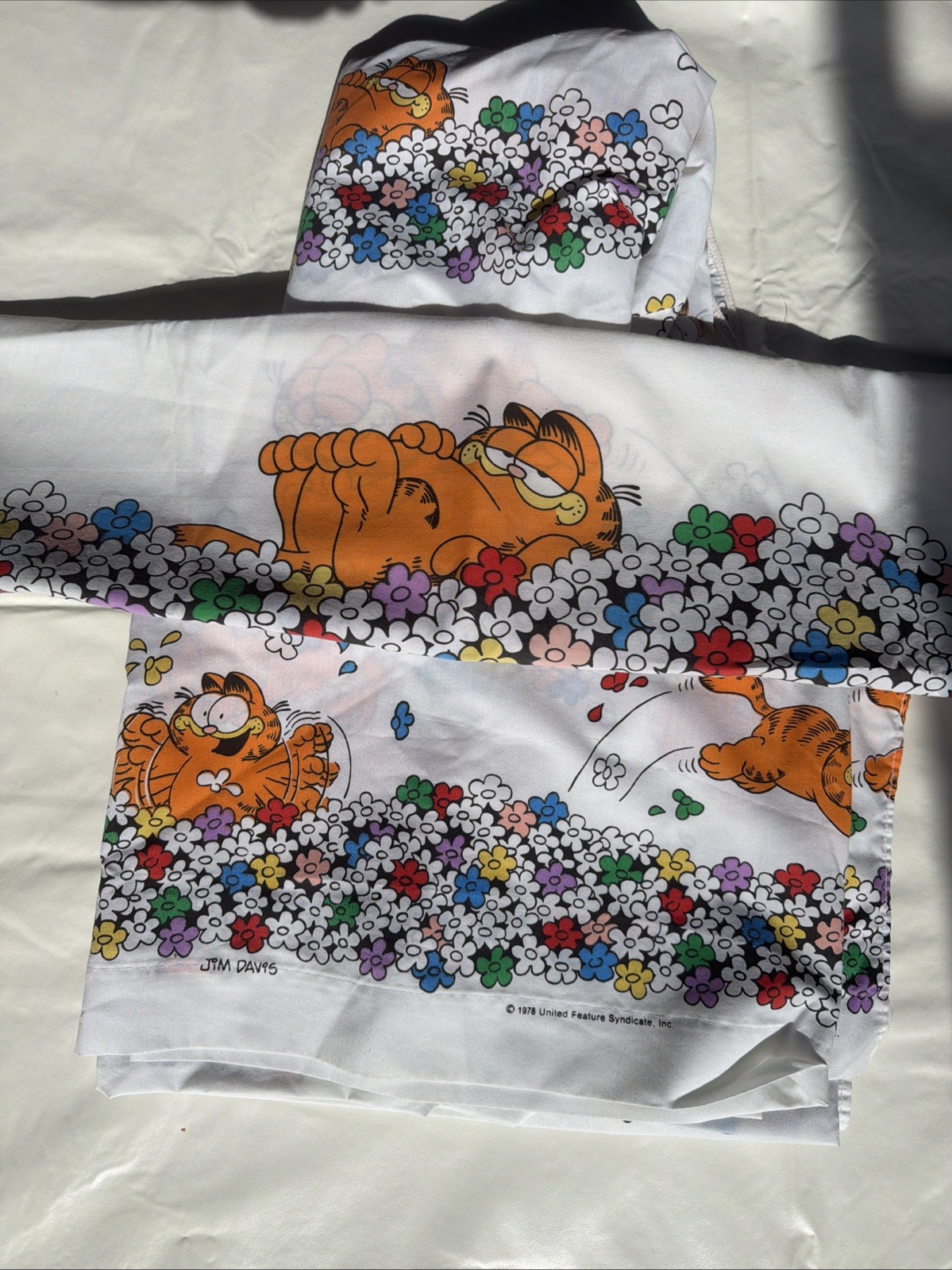 Vintage 1978 Jim Davis Garfield The Cat 3 Piece Twin Bed Set