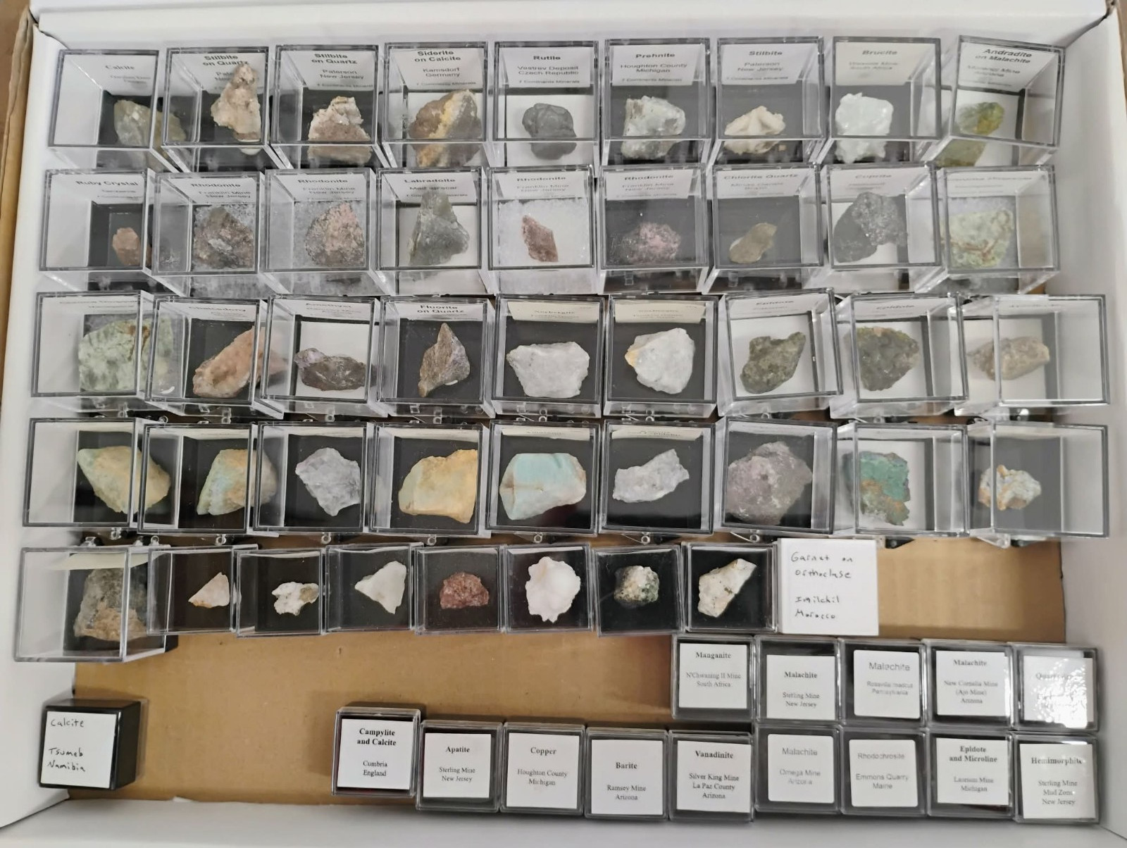 60 piece Systematic Micromount and Thumbnail Mineral Collection