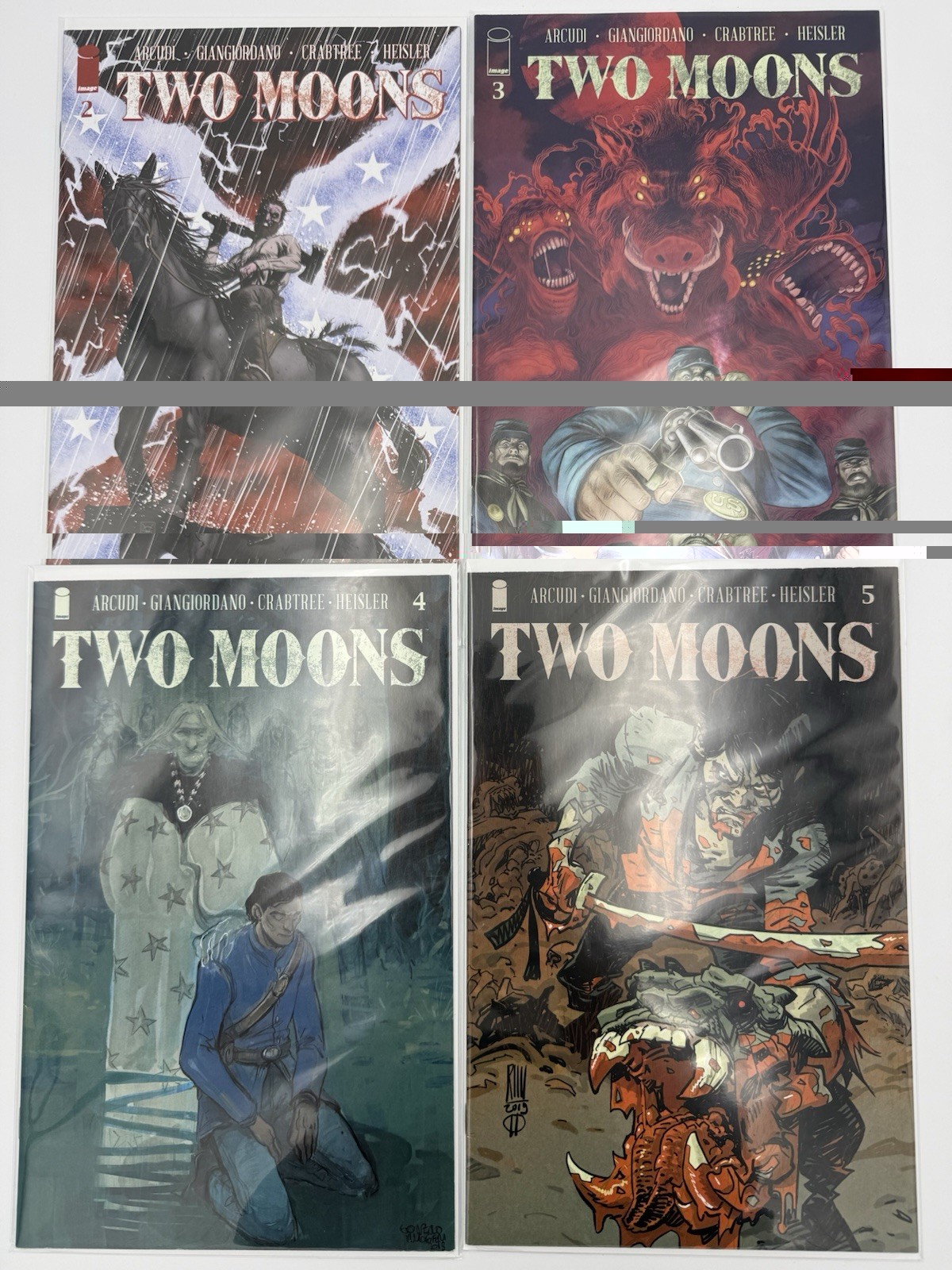 Two Moons #2 #3 #4 & #5 Lot (Image Comics, John Arcudi, V. Giangiordano, 2021)