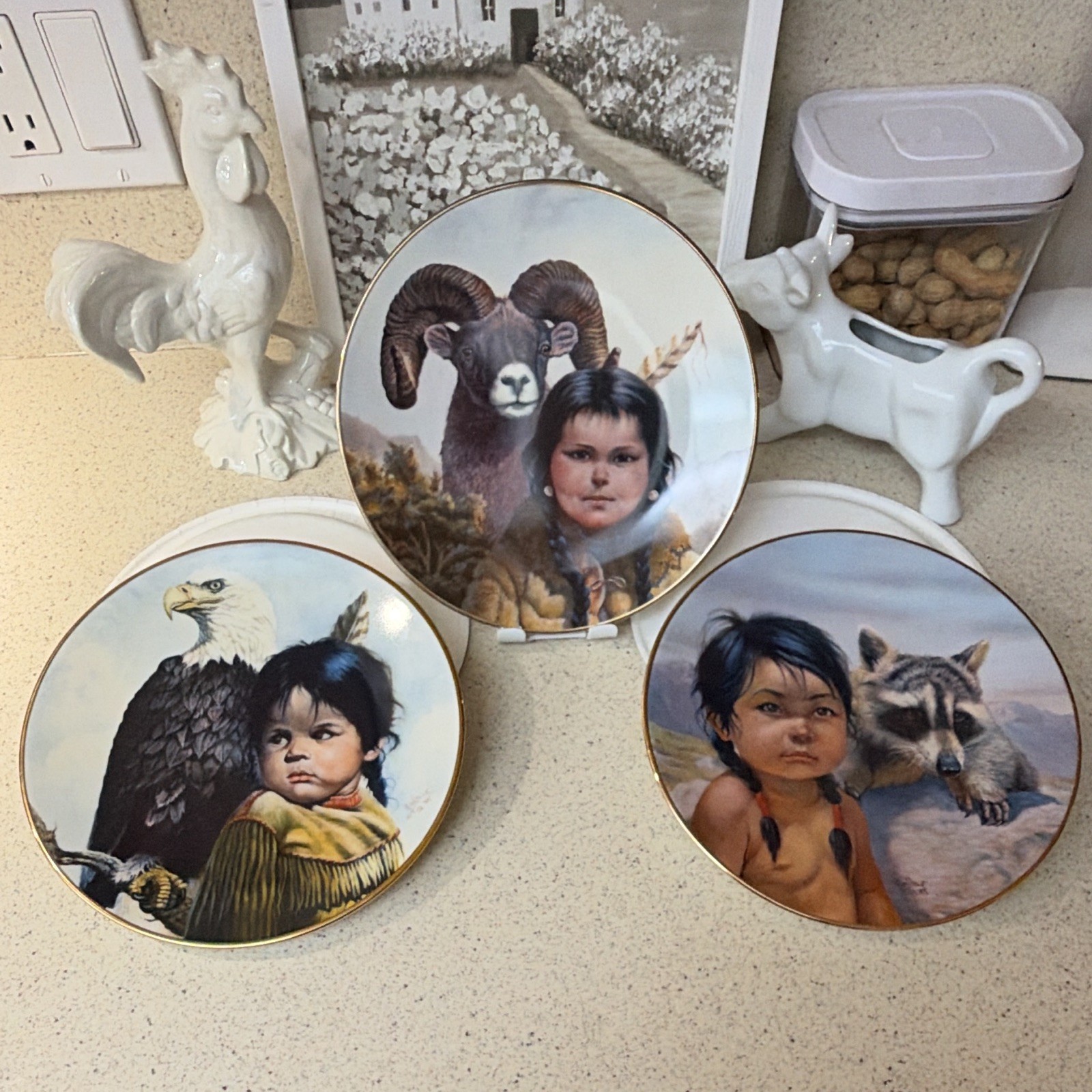 Vintage 1986 Perillo Pride of Americas Indians Collector Plates 1st 3 Issues Lot
