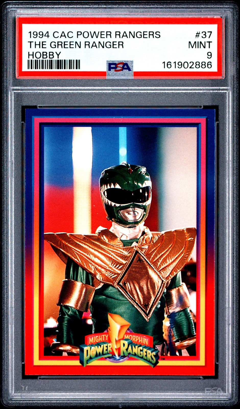 1994 COLLECT-A-CARD MIGHTY MORPHIN POWER RANGERS HOBBY THE GREEN RANGER PSA 9
