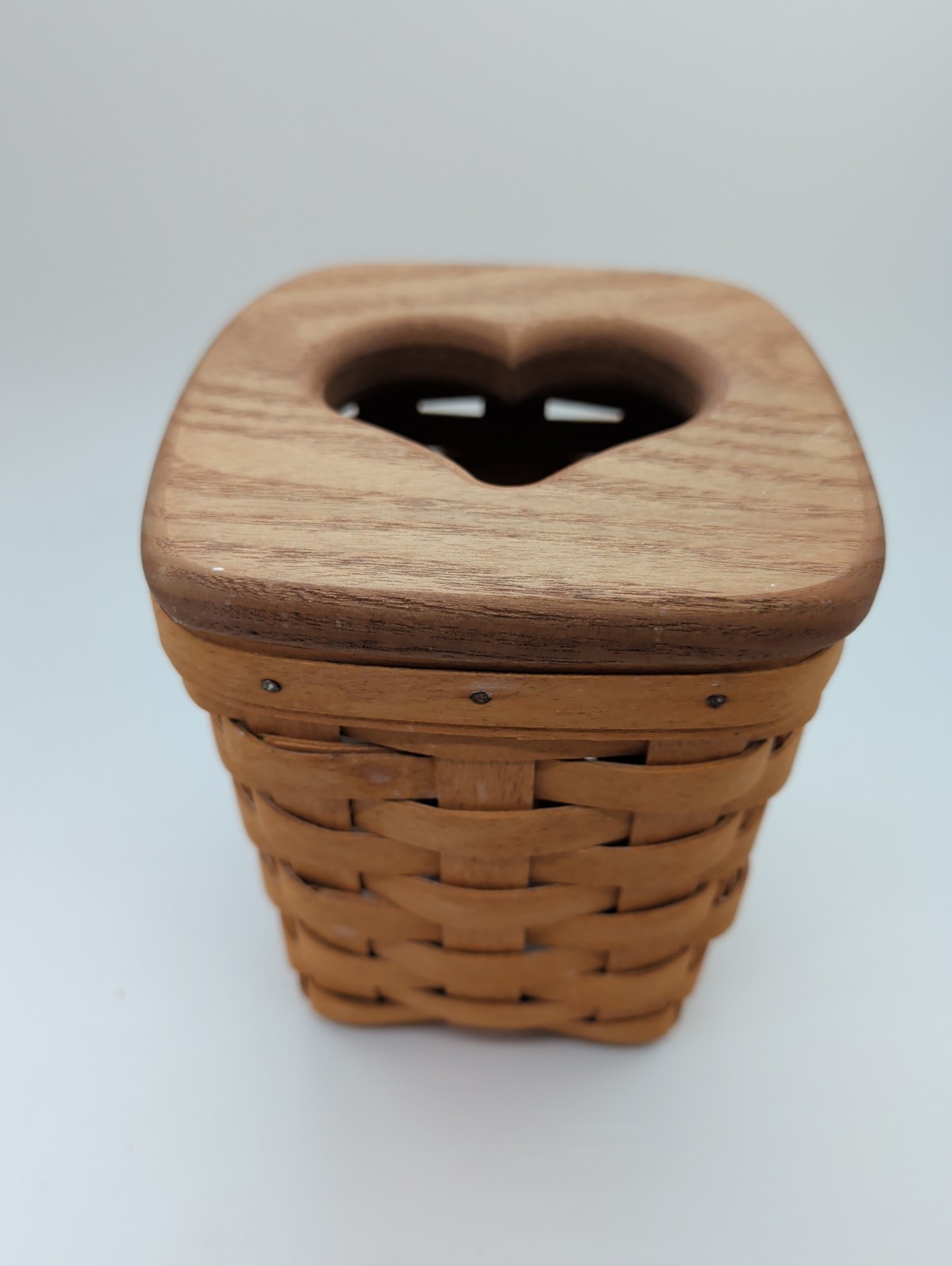 Vintage 1993 Longaberger Heart Cut Out Tissue Box Cottage Core Grandma Core 
