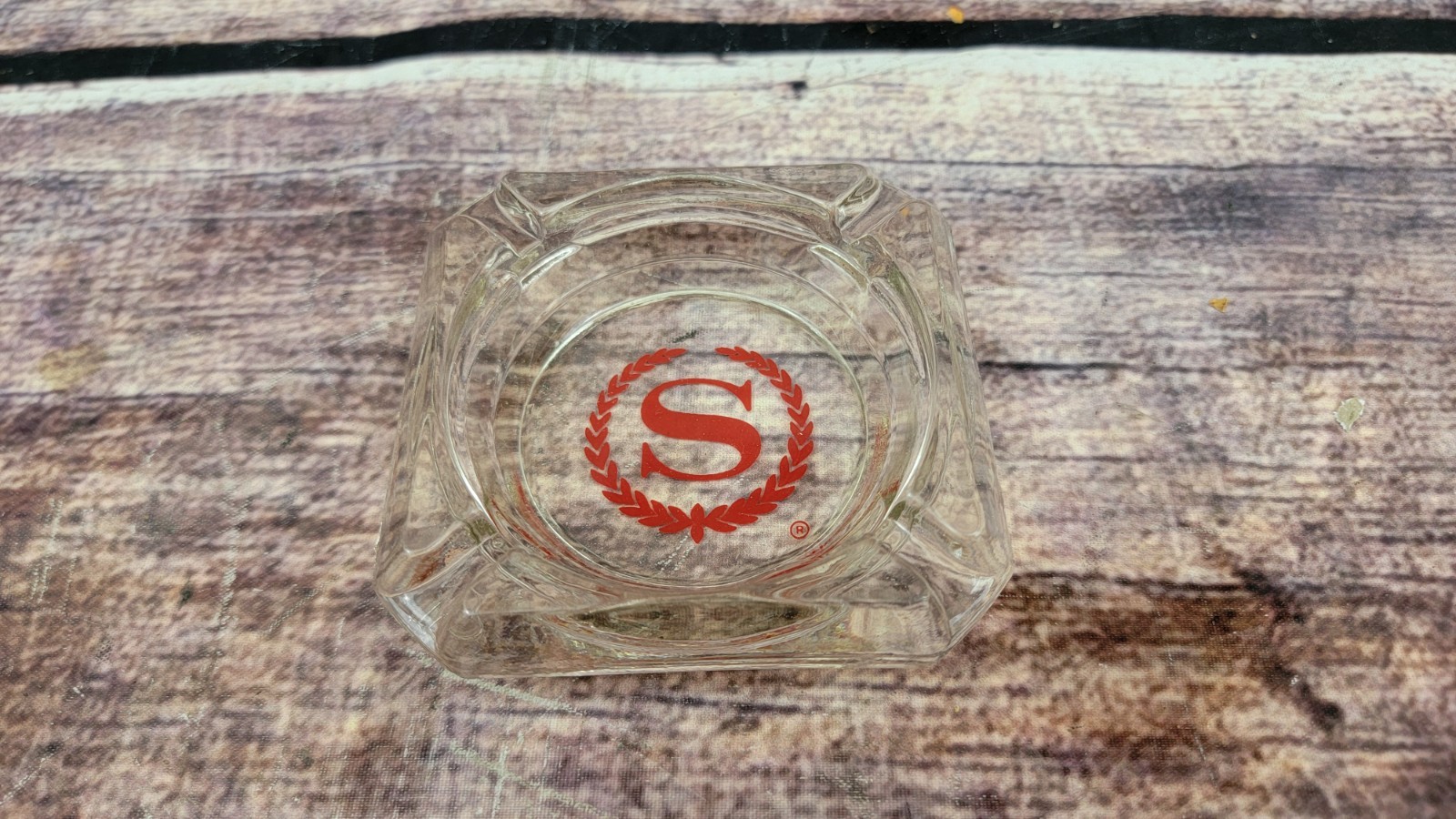 Vintage Sheraton Hotel Clear Glass Ashtray Square 3 1/2”X3 1/2”