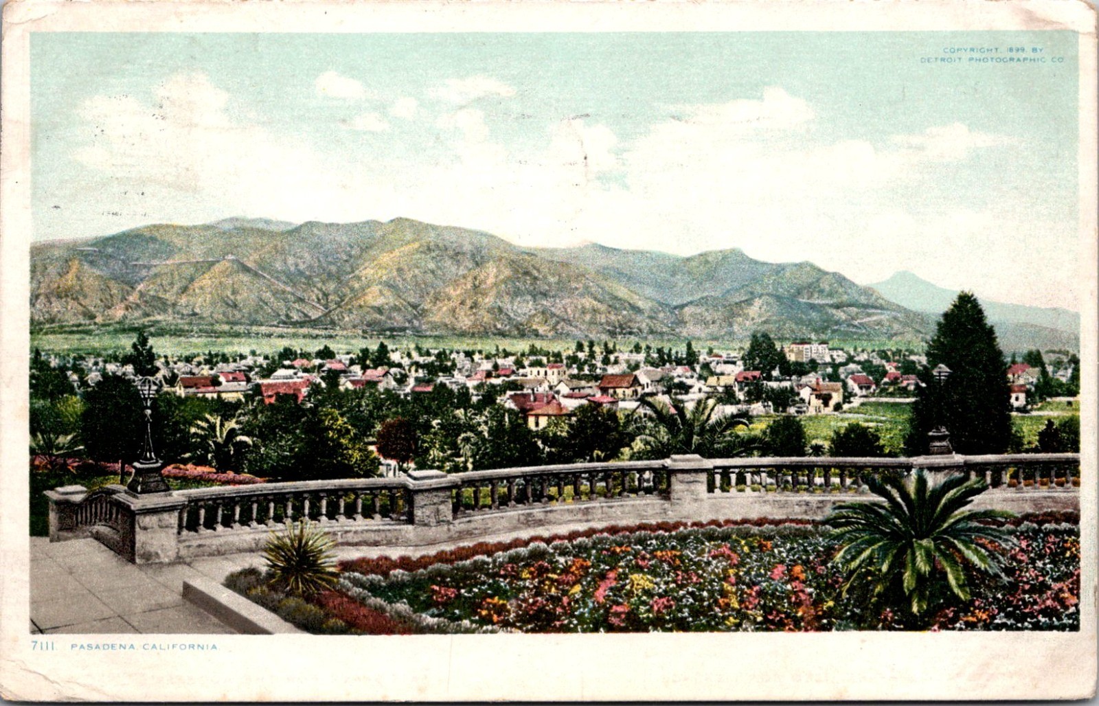 A Beautiful Panoramic View of Pasadena CA 1911 Vintage Postcard TP12-8