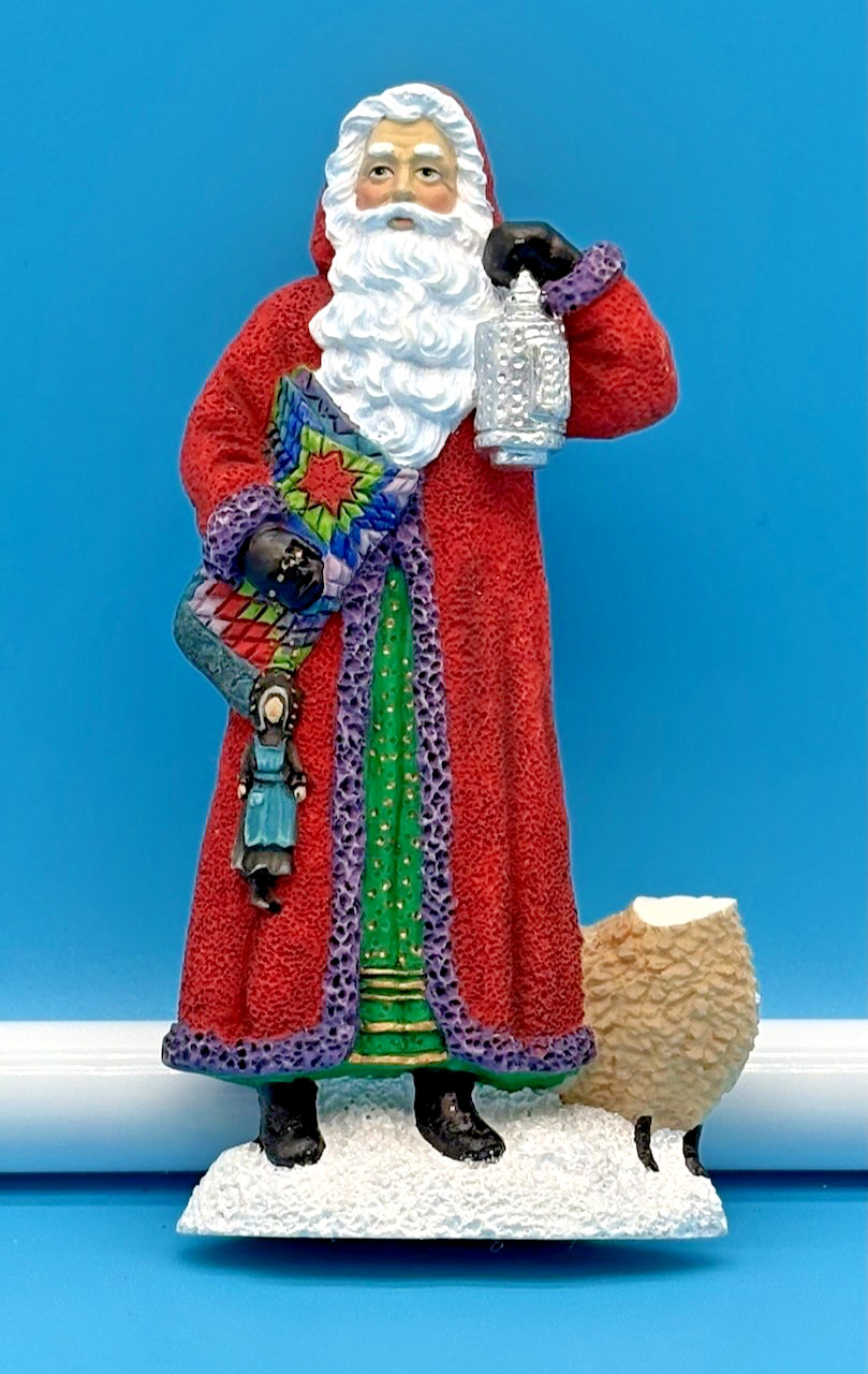 Vintage Pipka Amish Country Santa Resin Red Robe