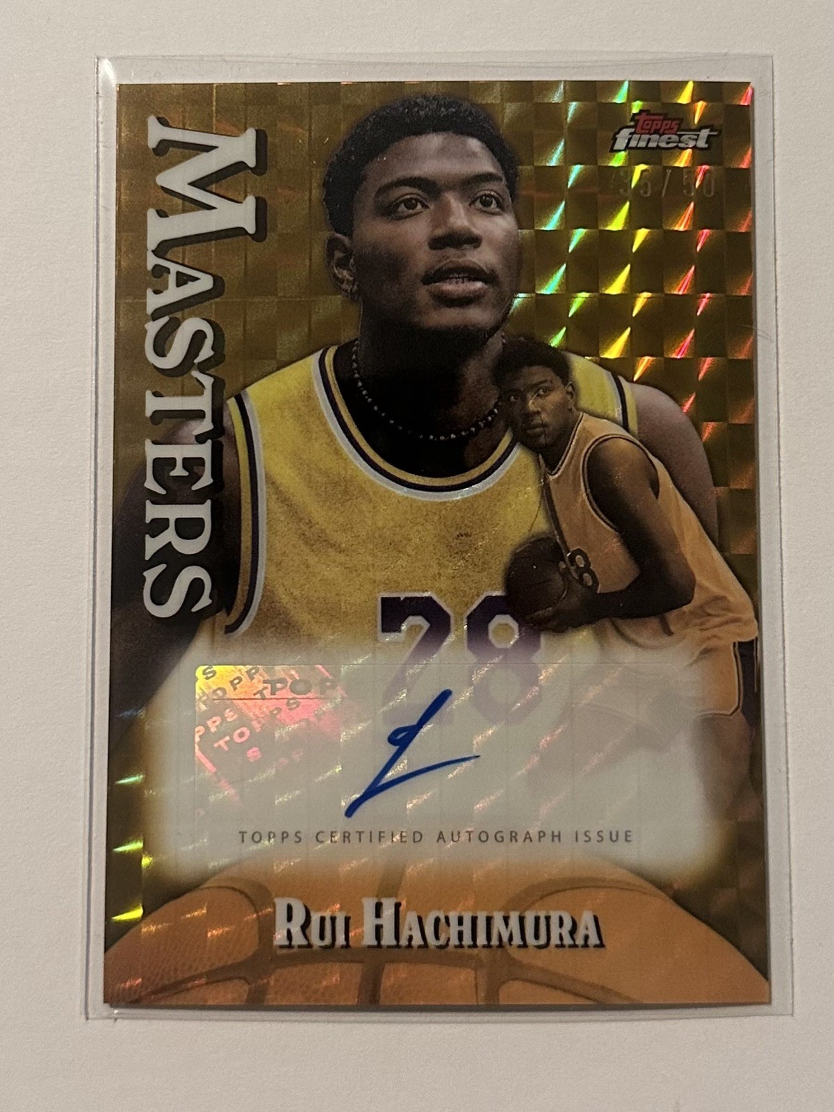 Rui hachimura 2024 25 Topps Finest Masters Autographs Gold Geometric /50