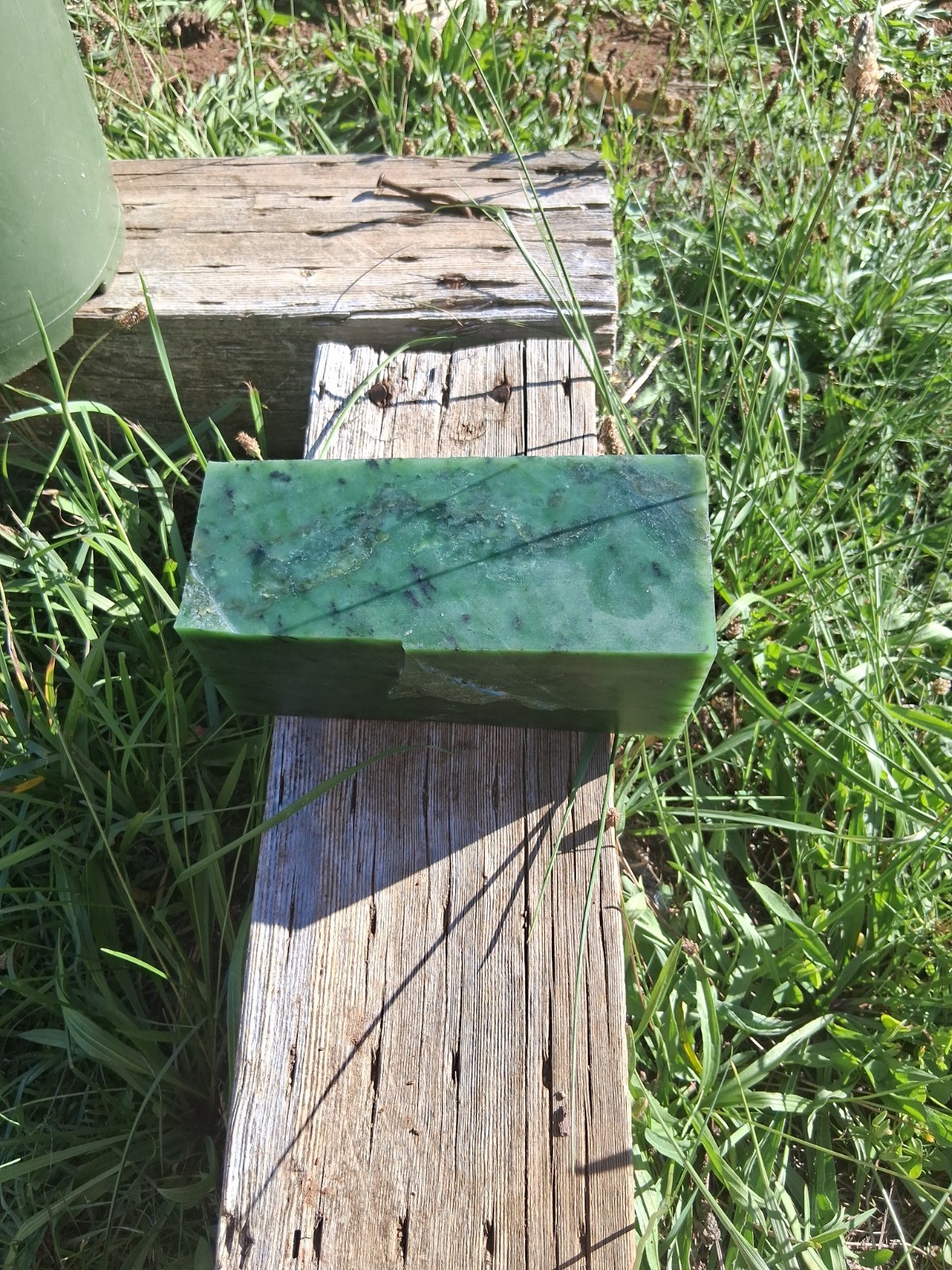 Siberian Green Jade Cabbing Block 7lbs 9oz. Sold With No Returns