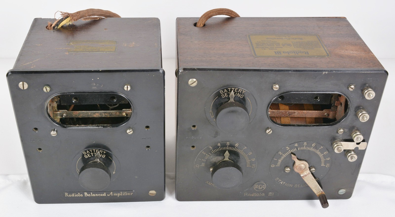 1924 RCA Radiola III Receiver w/Radiola Balanced Amplifier Untested Parts/Repair