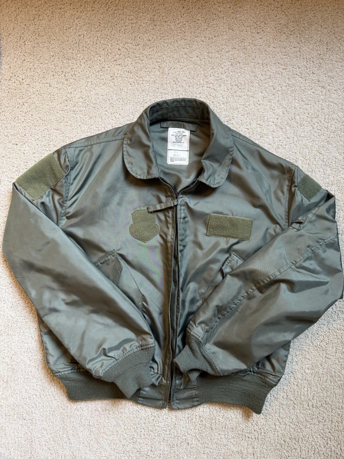 USAF Sage Green Flight Jacket CWU-36P, Summer, X-Large (46 --48)