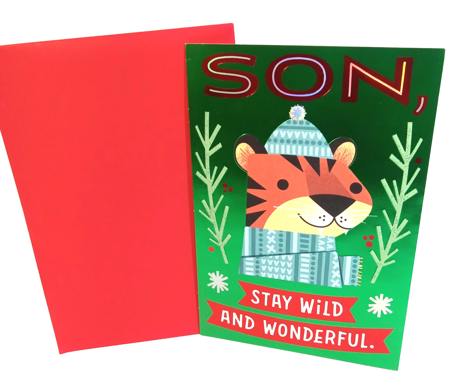 Hallmark Card Green Red Silver To SON \