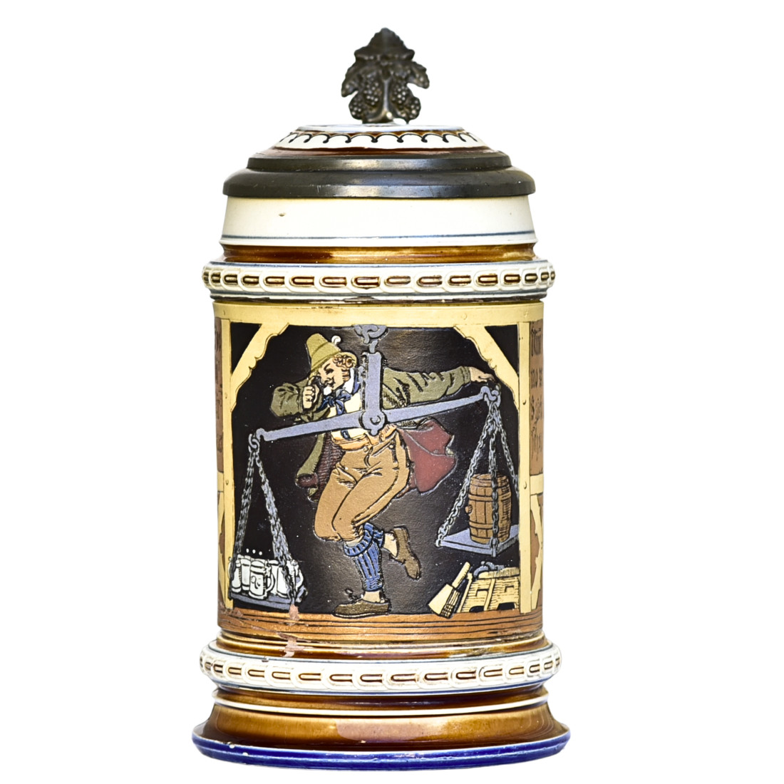 Mettlach Beer Stein #1149 | Stoneware 0.5L, Germany, Antique 1925