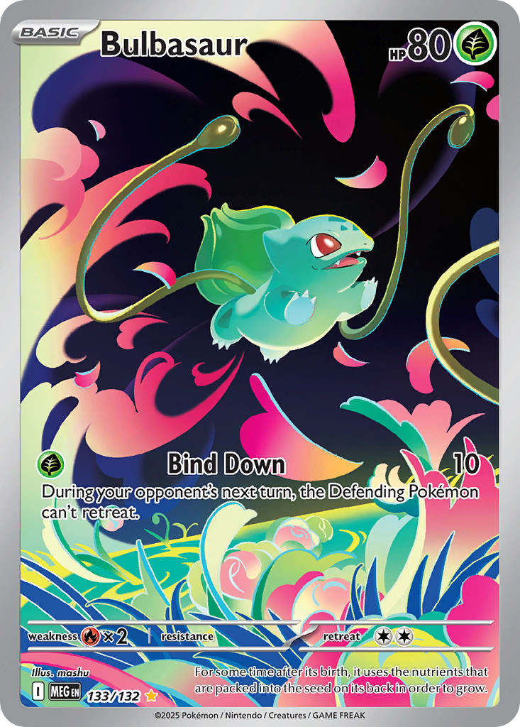 Pokemon Bulbasaur 133/132 Holo Illustration Rare Mega Evolution NM