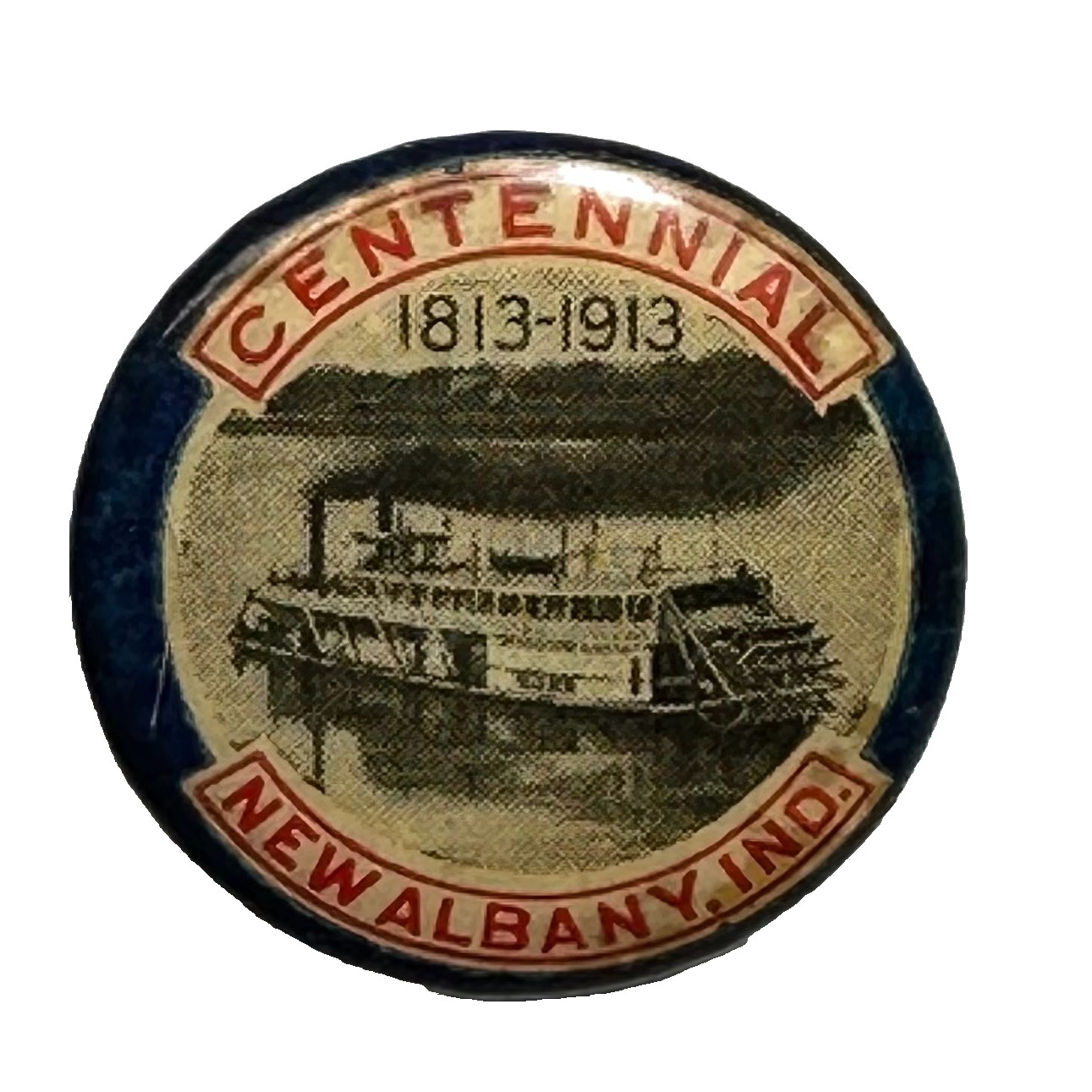 1913 New Albany IN Centennial Paddlewheel Steamer 7/8