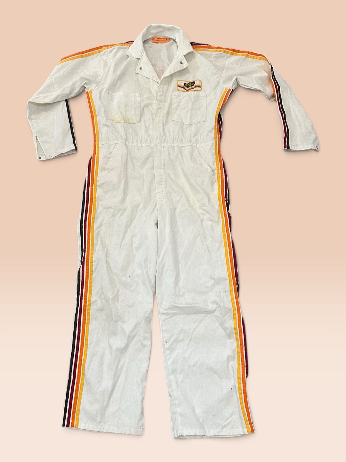 Rare Vintage Charles Chips Promotional Jumpsuits Work Uniform Advertising White