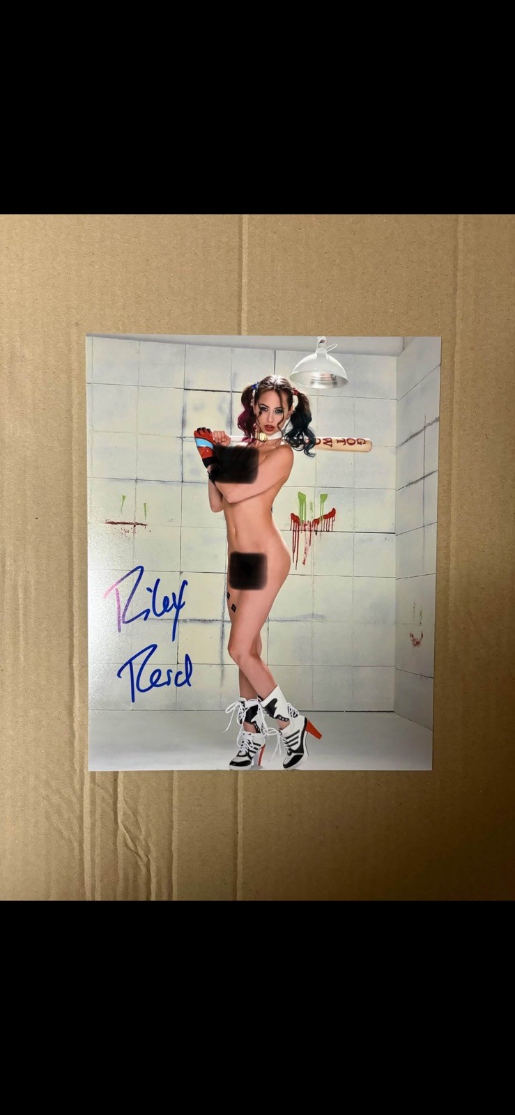 8x10 Riley Reid as Harley Quinn Signed Autograph Adult Model Unedited