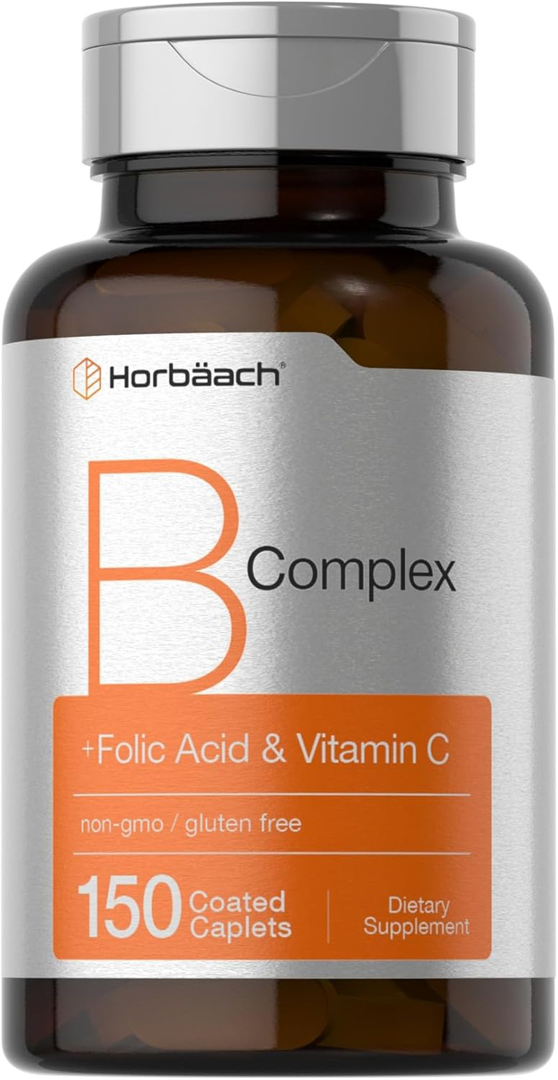 Vitamin B Complex 150 Vegetarian Caplets Folic Acid Biotin Vitamin C Gluten Free
