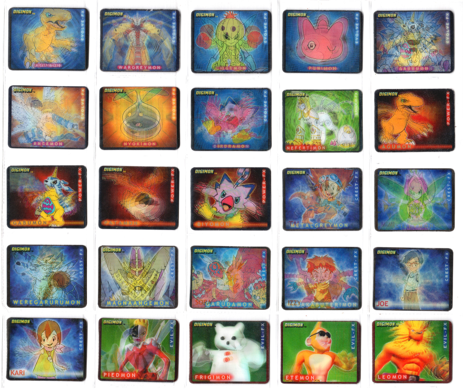 DIGIMON DIGI MOVI 3D\'s LENTICULAR CARDS 25/25 FULL SET PepsiCo - Argentina 2003