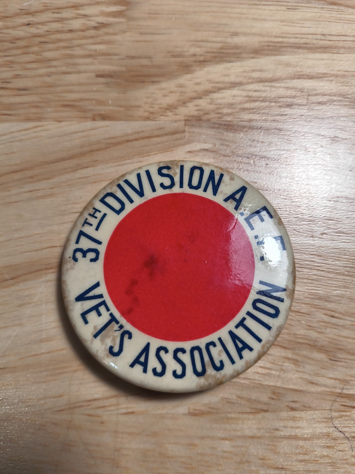 WWI 37th Division AEF Vet's Association Pinback Button Buckeye Ohio Infantry