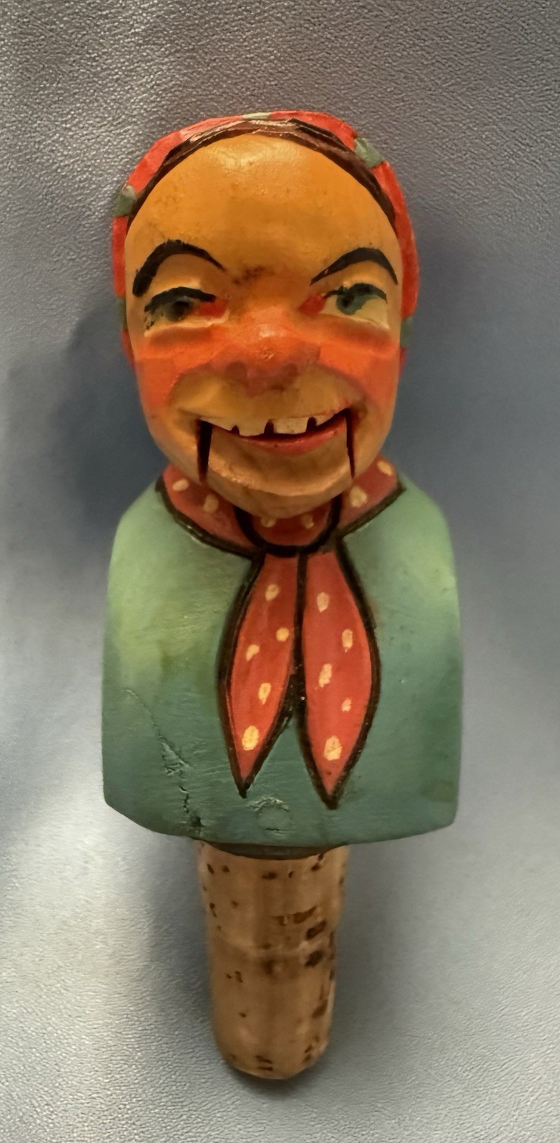 Vintage ANRI Mechanical Bottle Stopper Woman Zell am See Austria 2 3/4”